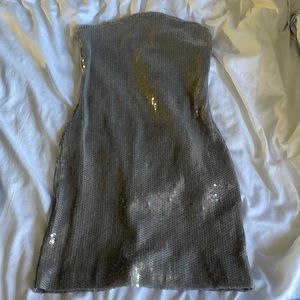 Glassons Strapless silver sequin dress